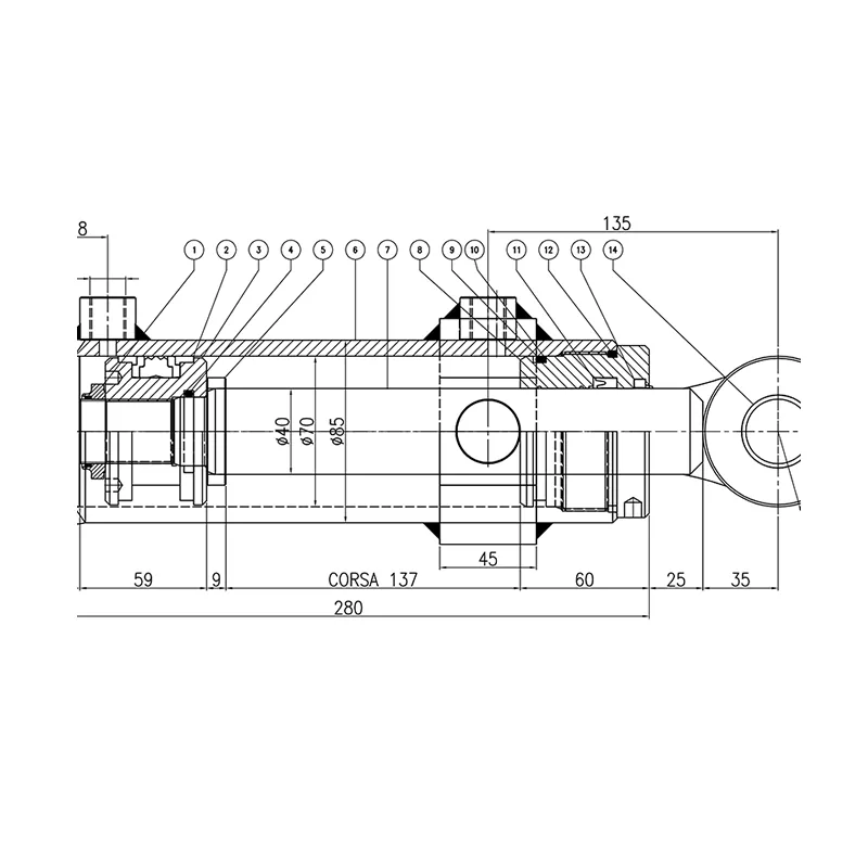 Hydraulic cylinder drawing Hydraulic cylinder drawing