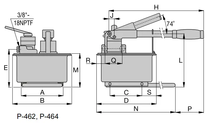 P462 Two Speed, Steel Hydraulic Hand Pump(Images1) P462 Two Speed, Steel Hydraulic Hand Pump(Images1)